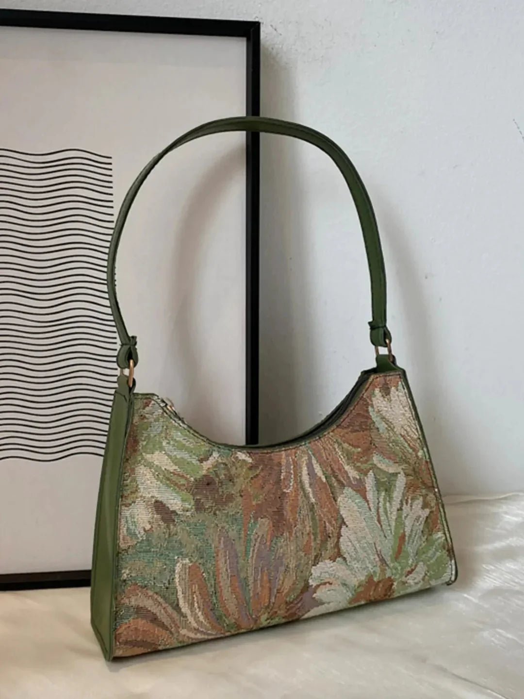 Vintage Floral Tapestry Shoulder Bag - Oreela