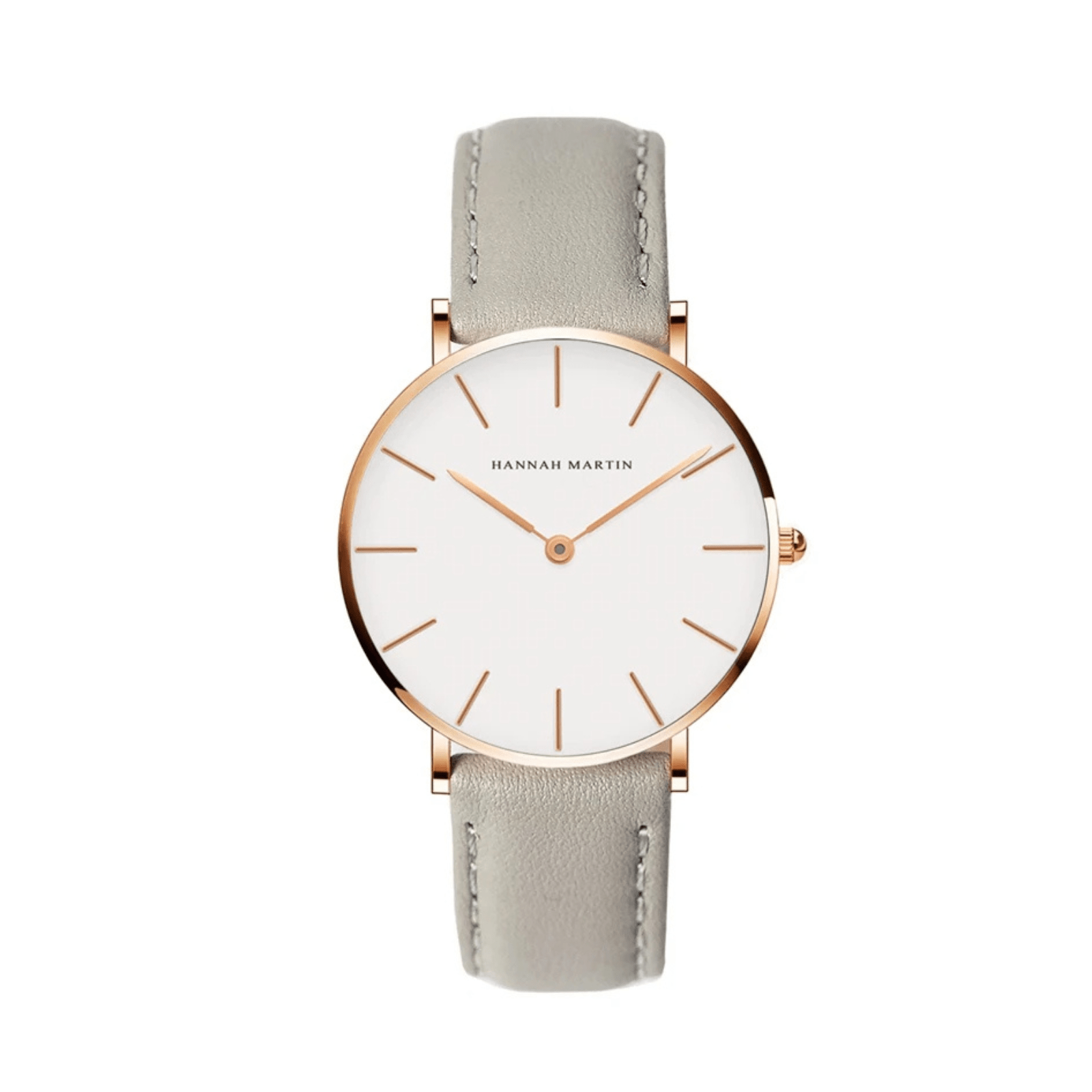 Women's Leather Strap Round Dial Watch - Oreela