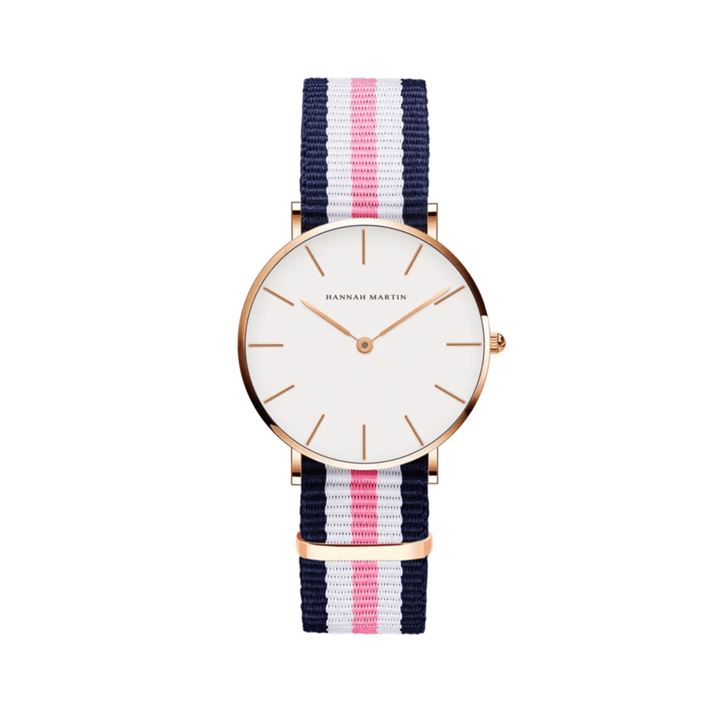 Women's Leather Strap Round Dial Watch - Oreela