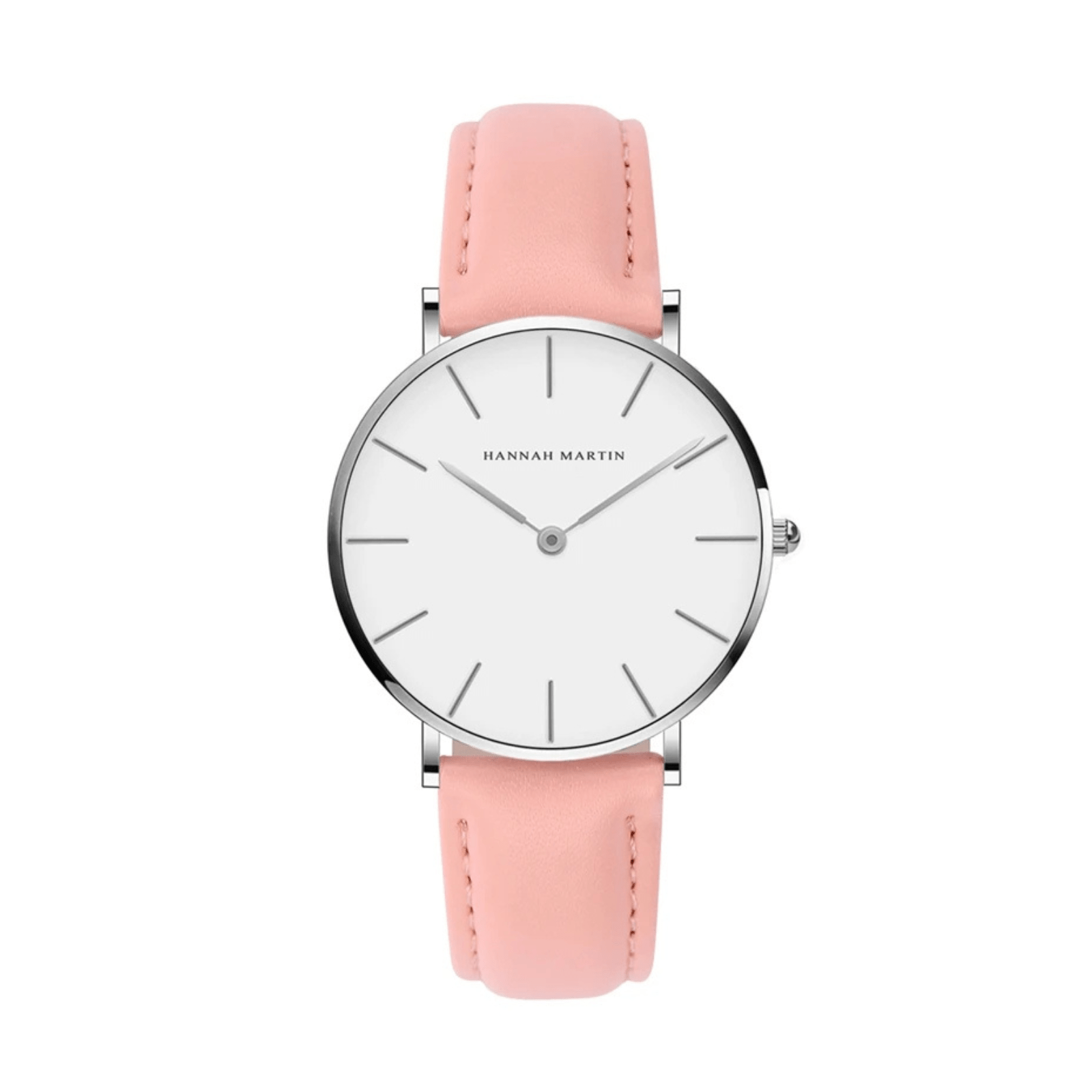 Women's Leather Strap Round Dial Watch - Oreela