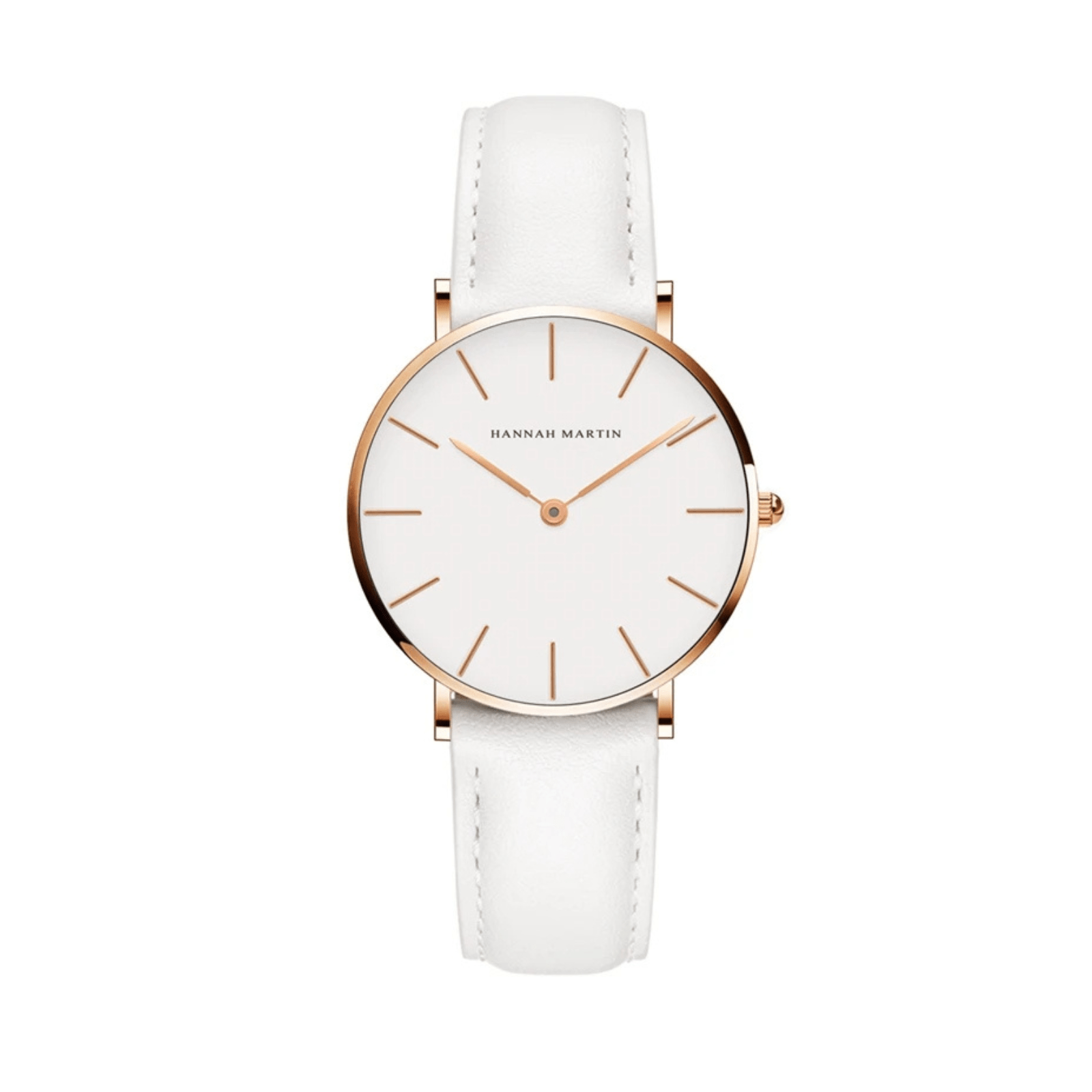 Women's Leather Strap Round Dial Watch - Oreela