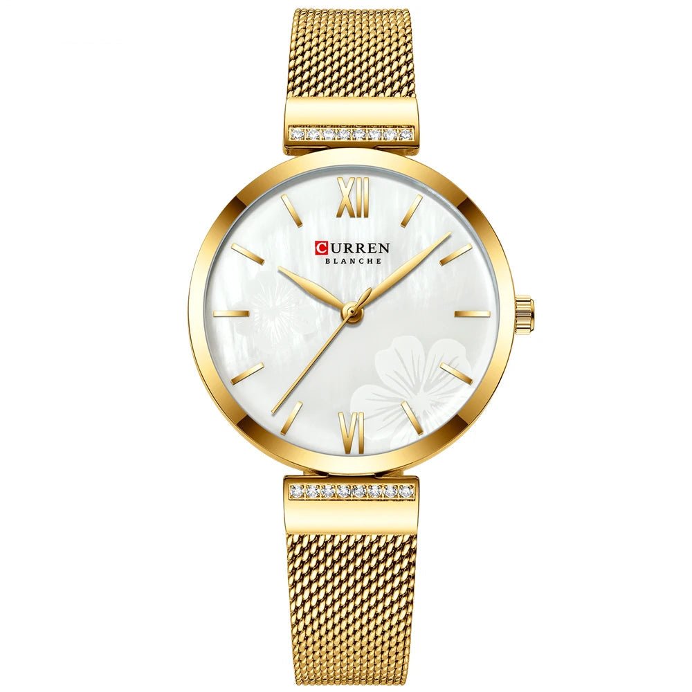 Women’s Luxury Gold Quartz Bracelet Watch Stainless Steel Wristwatch - Oreela