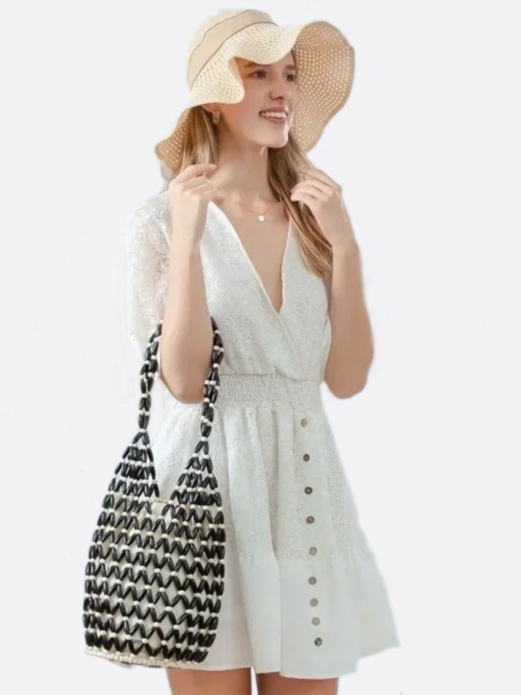 Wooden bead bag - Oreela