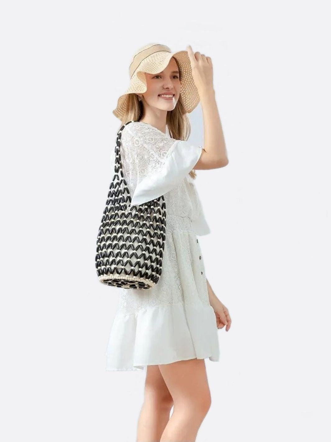 Wooden bead bag - Oreela