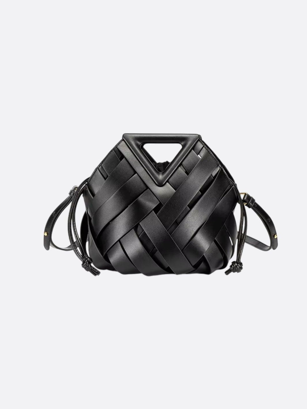 Woven Leather Crossbody Handbag - Oreela