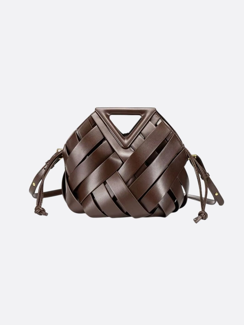 Woven Leather Crossbody Handbag - Oreela