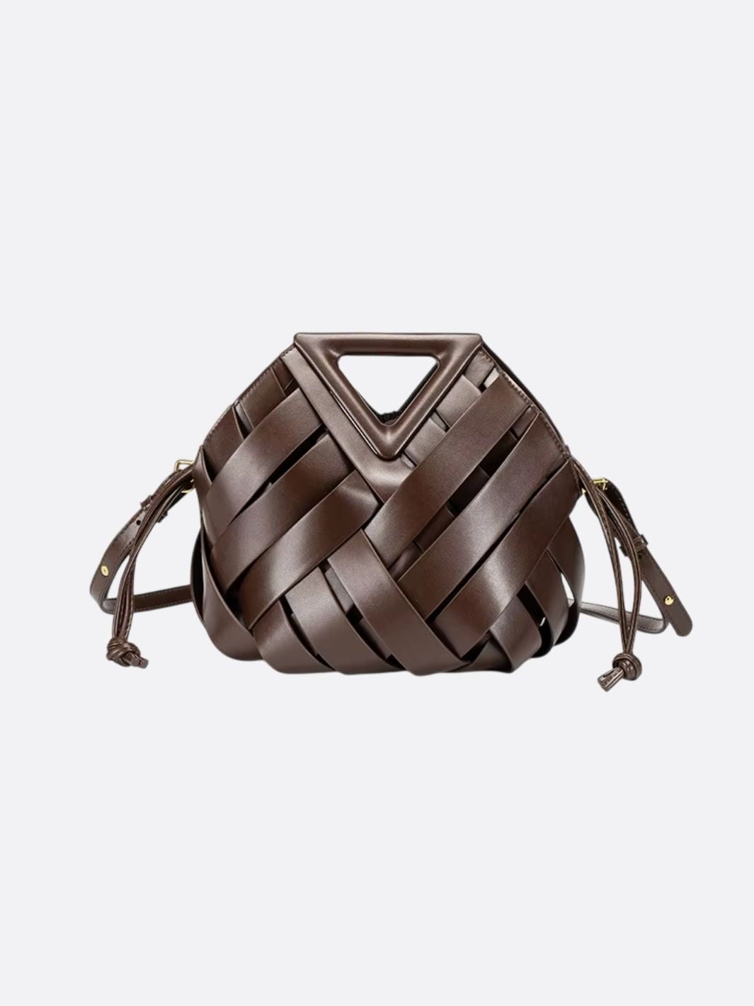 Woven Leather Crossbody Handbag - Oreela