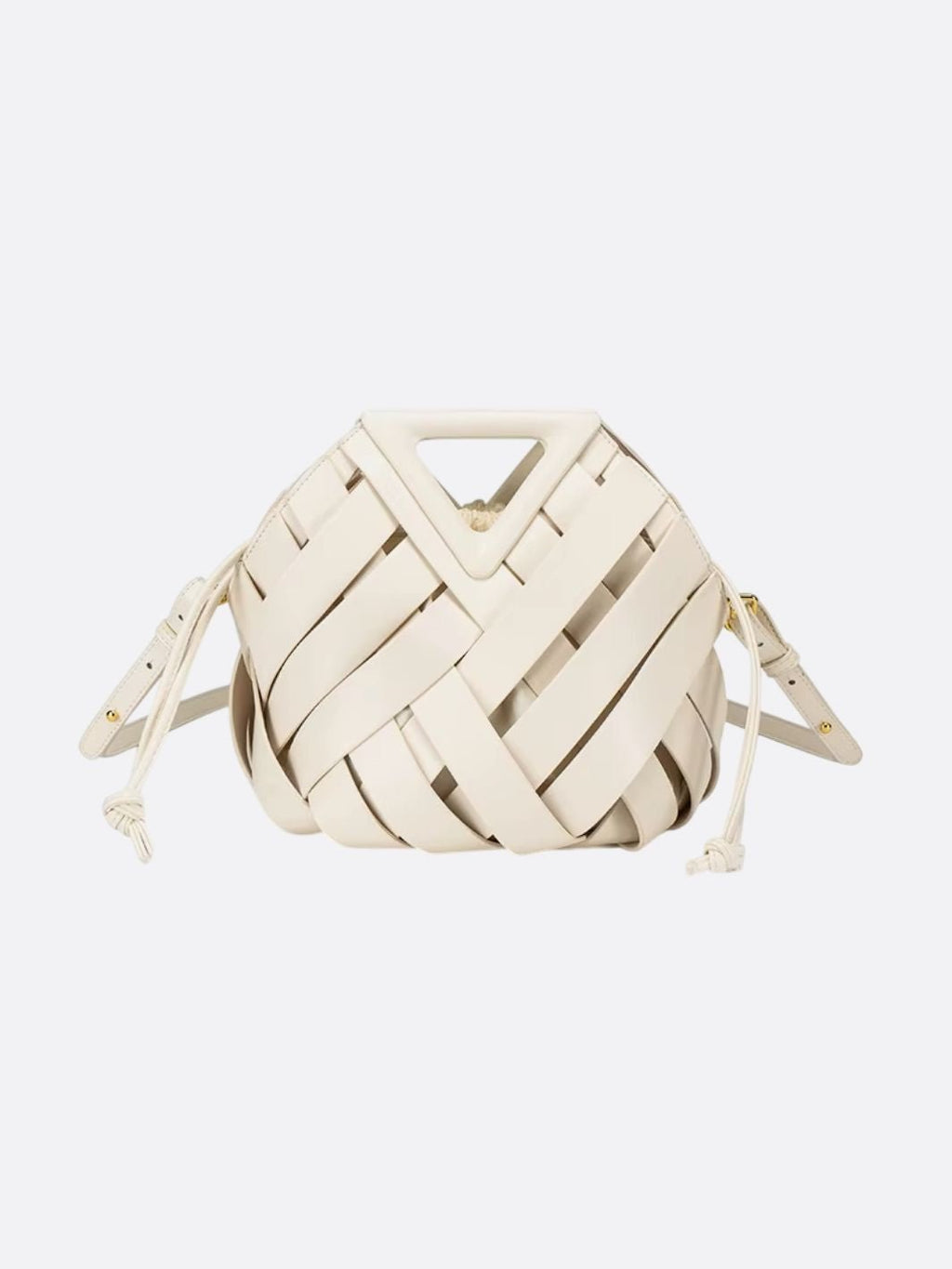 Woven Leather Crossbody Handbag - Oreela