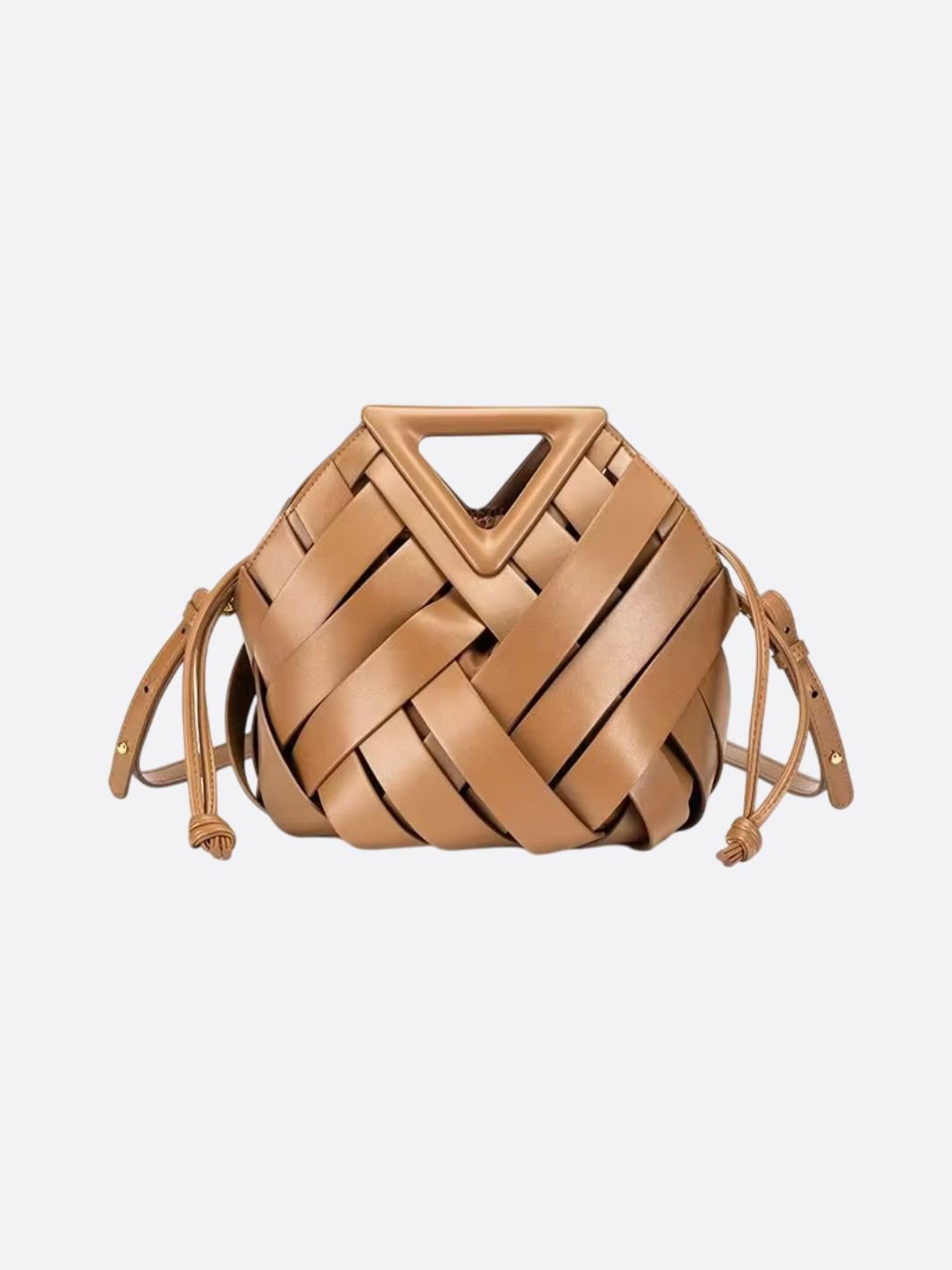 Woven Leather Crossbody Handbag - Oreela